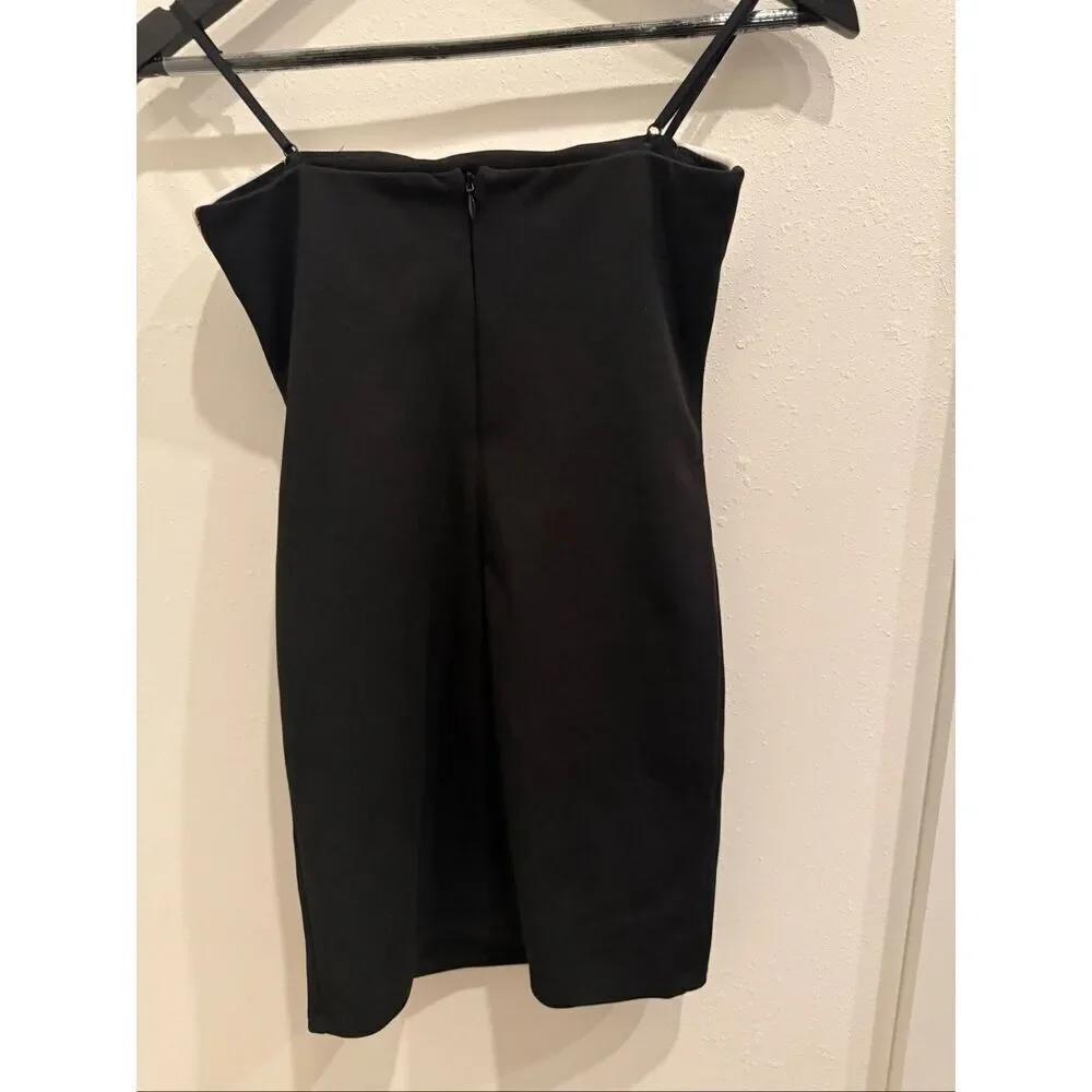 Udt Fashion Youth Girls Un Deux Trois Crepe Bow Fitted Dress Black White Size 14